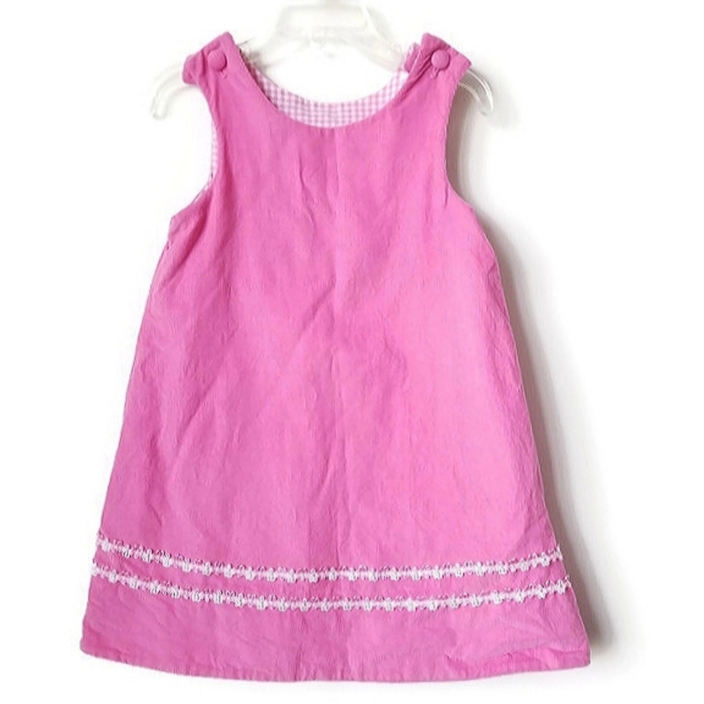 Girls Pink Corduroy Dress Reversible 4T